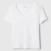 T-shirt con scollo a V in cotone biologico Vintagesoft