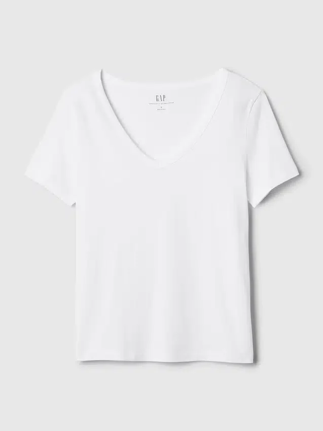 T-shirt con scollo a V in cotone biologico Vintagesoft