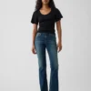 T-shirt con scollo rotondo a costine