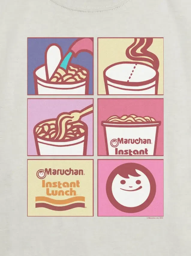 T-shirt con stampa a griglia “Maruchan Noodle” per bambini