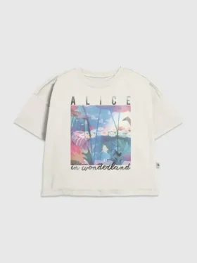 T-shirt con stampa "Alice nel Paese delle Meraviglie" per bambini