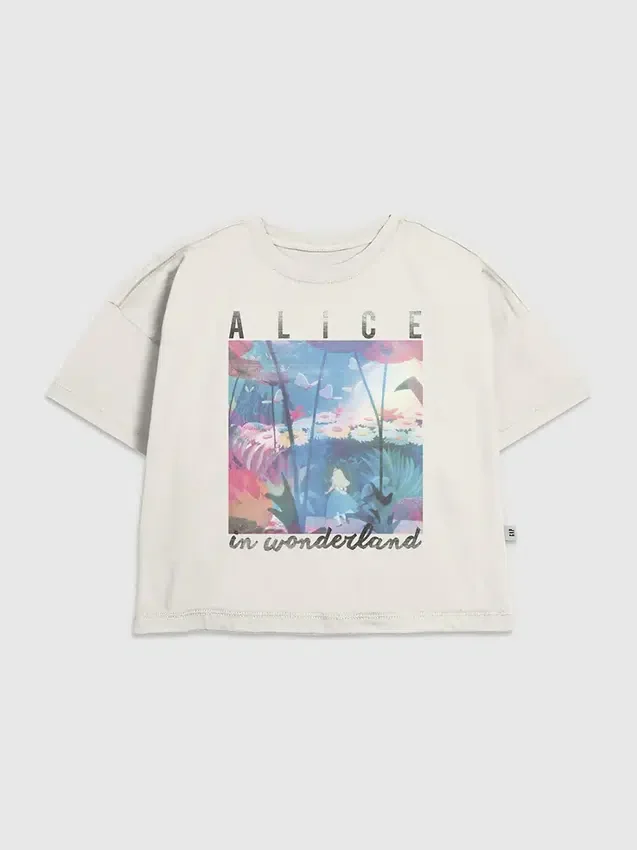 T-shirt con stampa "Alice nel Paese delle Meraviglie" per bambini