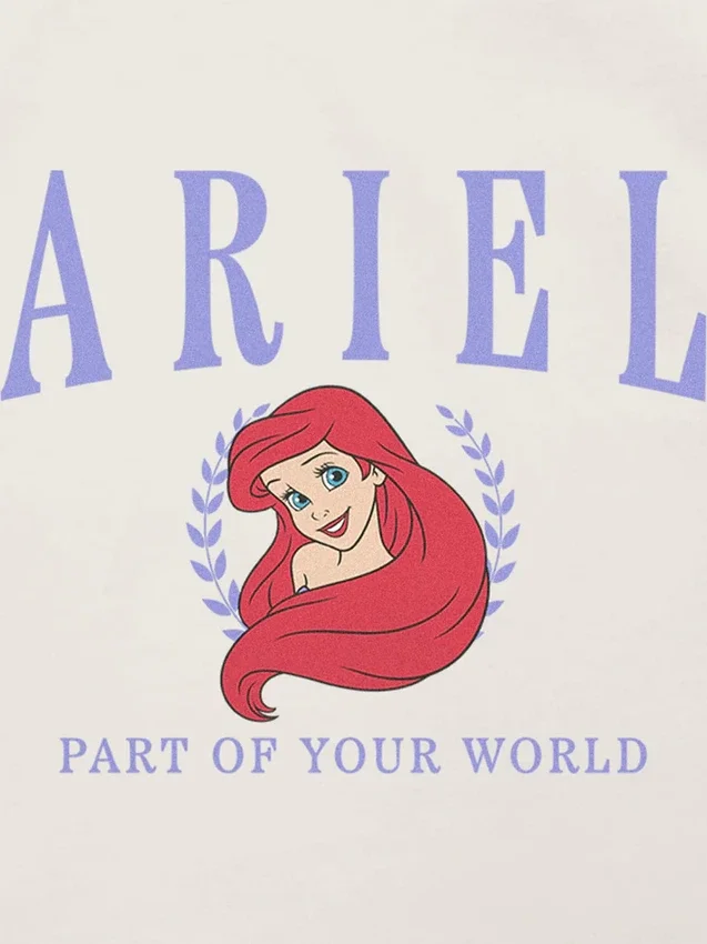 T-shirt con stampa "Ariel Collegiate" per bambini