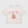 T-shirt con stampa "Aurora" in stile universitario per bambini