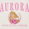 T-shirt con stampa "Aurora" in stile universitario per bambini