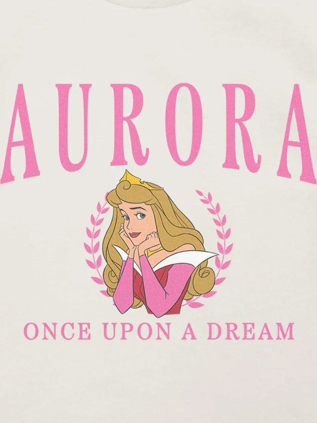 T-shirt con stampa "Aurora" in stile universitario per bambini