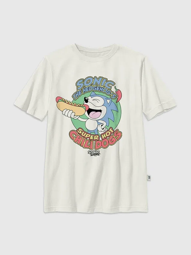 T-shirt con stampa "Chilidogs" di Sonic the Hedgehog per bambini