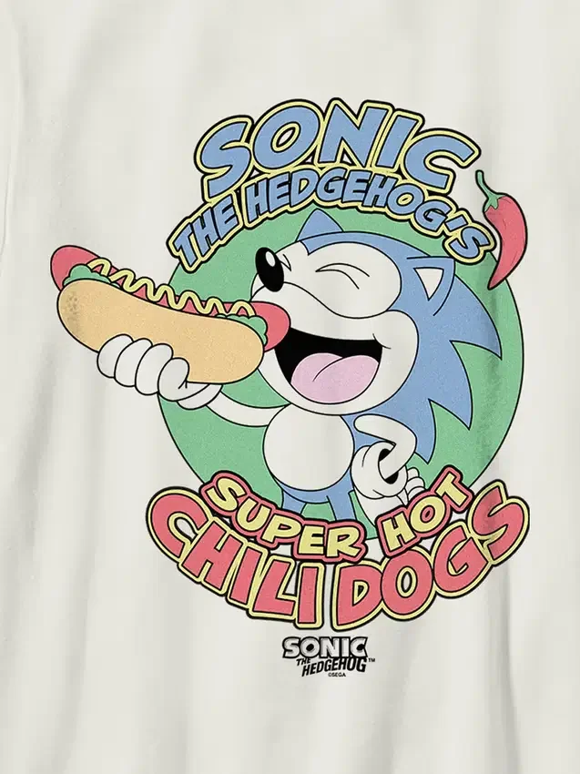 T-shirt con stampa "Chilidogs" di Sonic the Hedgehog per bambini