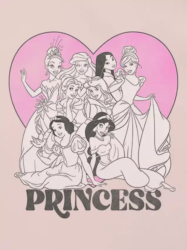 T-shirt con stampa "Cuore delle Principesse Disney" per bambini
