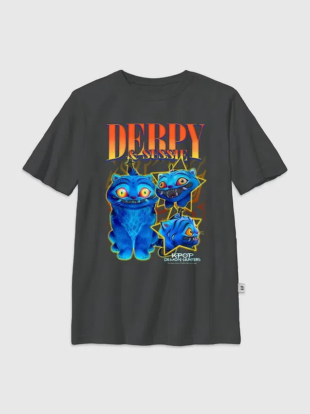 T-shirt con stampa "Demon Hunters Derpy Y2K" in stile K-Pop per bambini