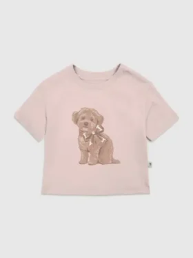 T-shirt con stampa "Doggie Bow" per bambini