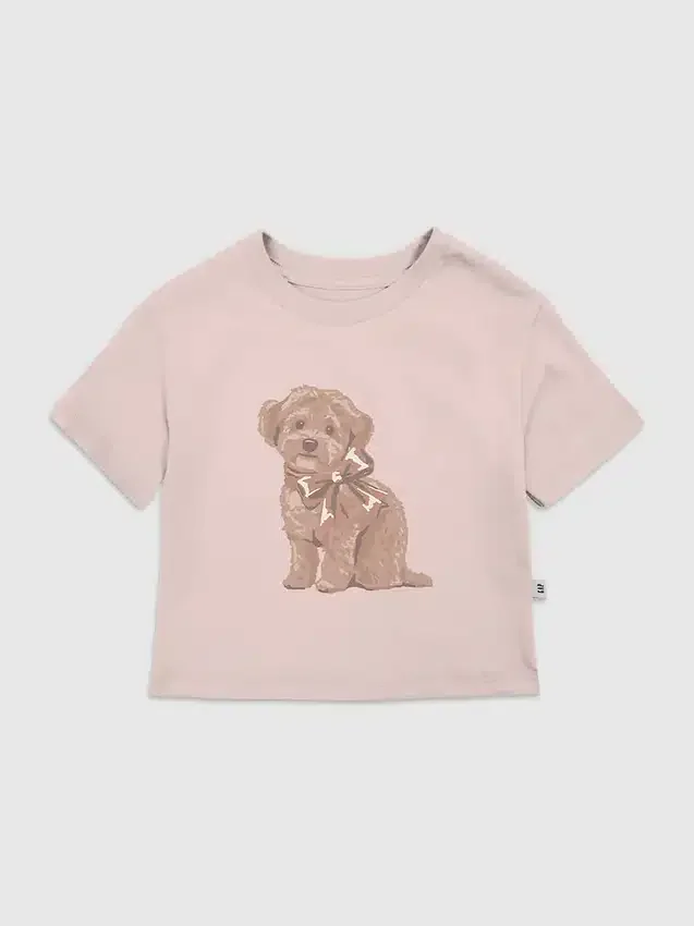 T-shirt con stampa "Doggie Bow" per bambini