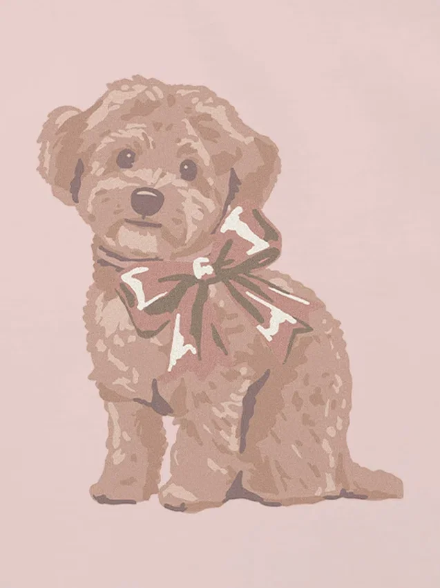 T-shirt con stampa "Doggie Bow" per bambini
