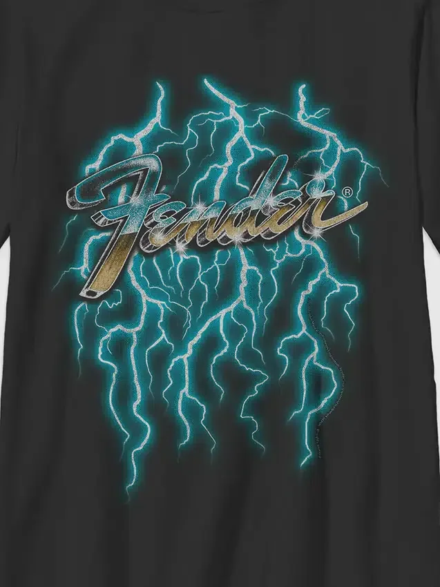 T-shirt con stampa "Fender Lightning" per bambini