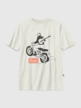 T-shirt con stampa Fender Moto per bambini