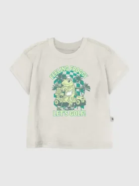 T-shirt con stampa "Froggy Golfing" per bambini piccoli