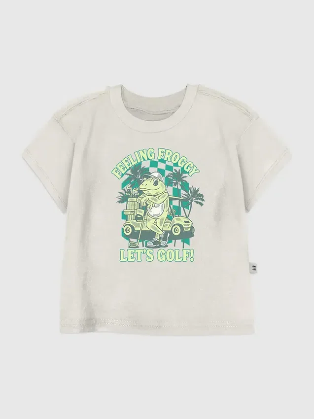 T-shirt con stampa "Froggy Golfing" per bambini piccoli