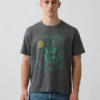 T-shirt con stampa grafica, taglia ampia e tessuto pesante