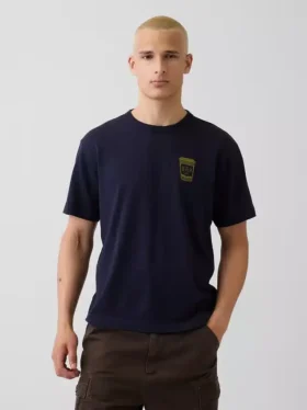 T-shirt con stampa grafica, taglia ampia e tessuto pesante