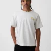 T-shirt con stampa grafica, taglia ampia e tessuto pesante
