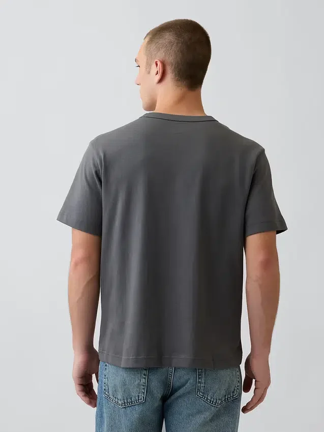 T-shirt con stampa grafica, taglia ampia e tessuto pesante