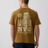 T-shirt con stampa grafica, taglia ampia e tessuto pesante