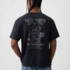 T-shirt con stampa grafica, taglia ampia e tessuto pesante