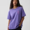T-shirt con stampa grafica, taglia ampia e tessuto pesante