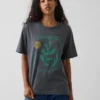 T-shirt con stampa grafica, taglia ampia e tessuto pesante