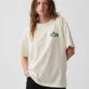 T-shirt con stampa grafica, taglia ampia e tessuto pesante