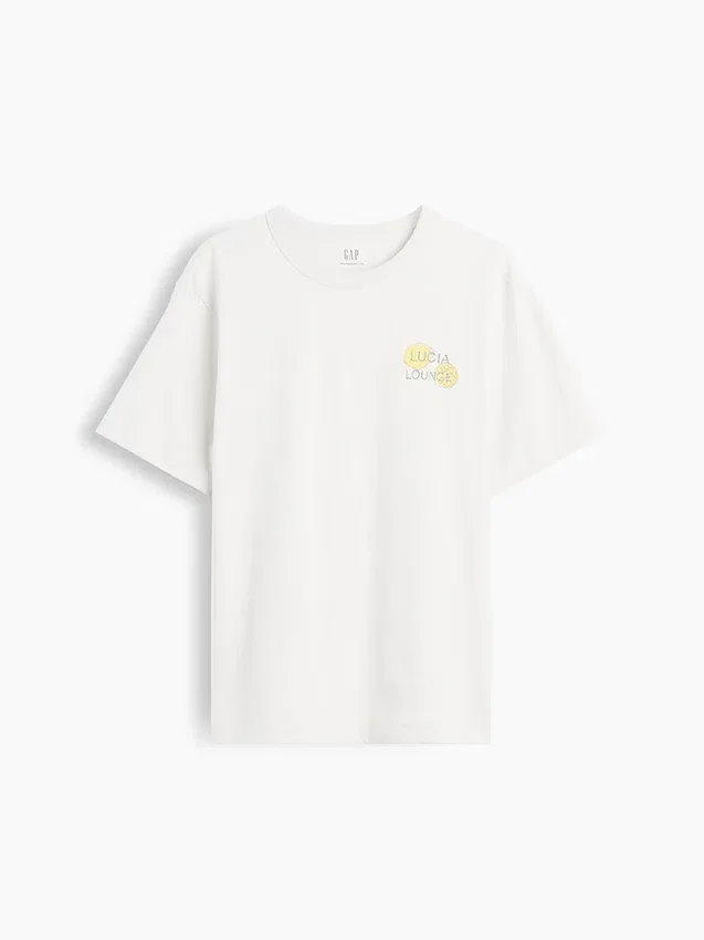 T-shirt con stampa grafica, taglia ampia e tessuto pesante