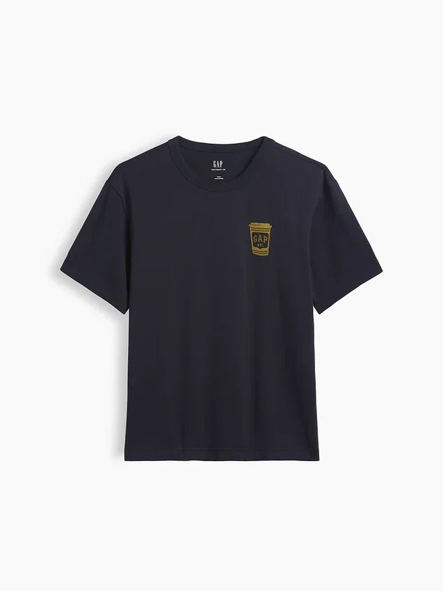 T-shirt con stampa grafica, taglia ampia e tessuto pesante