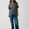 T-shirt con stampa grafica, taglia ampia e tessuto pesante