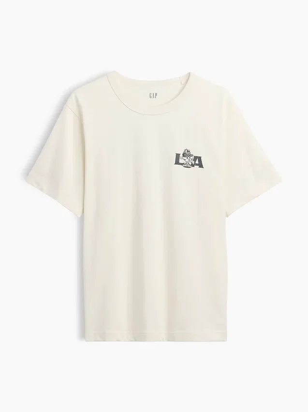 T-shirt con stampa grafica, taglia ampia e tessuto pesante