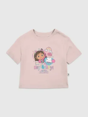 T-shirt con stampa “Hey Gabby” della serie “Gabby’s Dollhouse” per bambini piccoli
