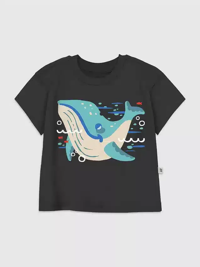 T-shirt con stampa "Its a Whale" per bambini
