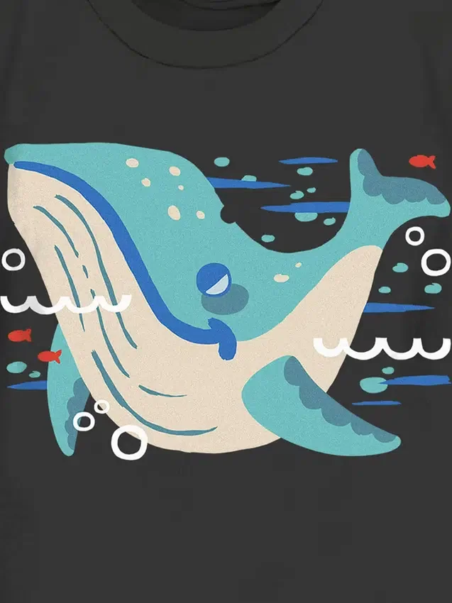 T-shirt con stampa "Its a Whale" per bambini