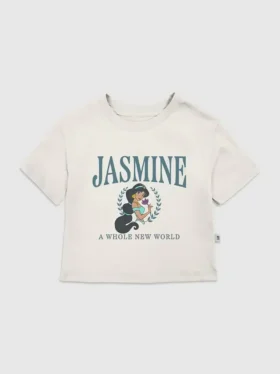 T-shirt con stampa "Jasmine" in stile universitario per bambini