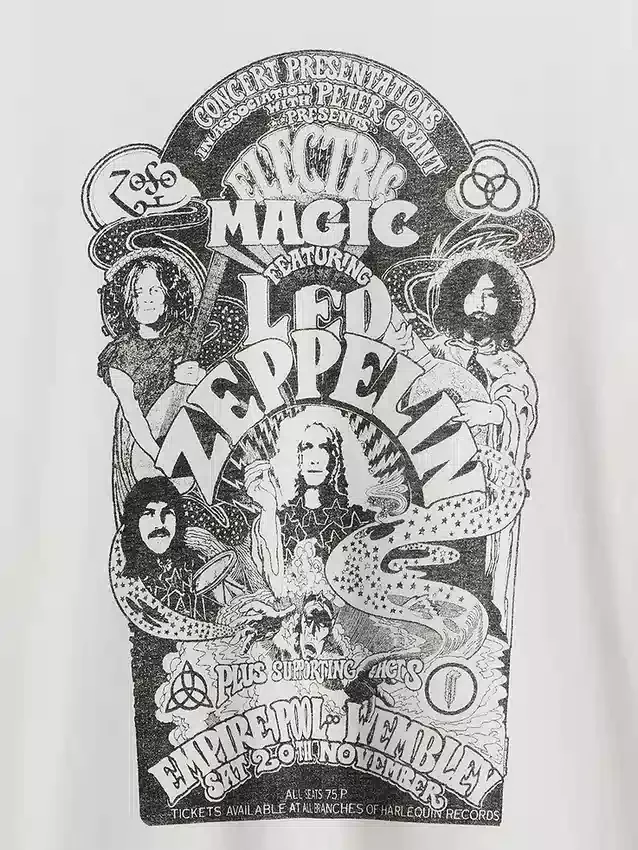 T-shirt con stampa Led Zeppelin dal taglio comodo