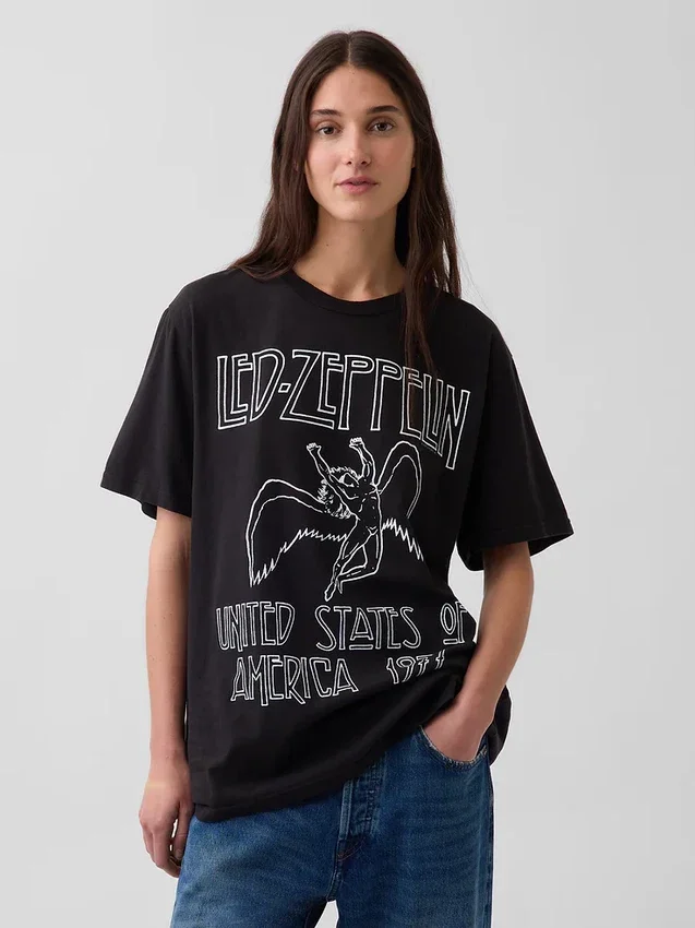 T-shirt con stampa Led Zeppelin dal taglio comodo