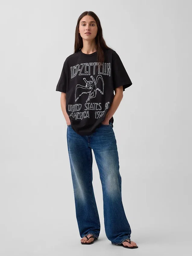 T-shirt con stampa Led Zeppelin dal taglio comodo