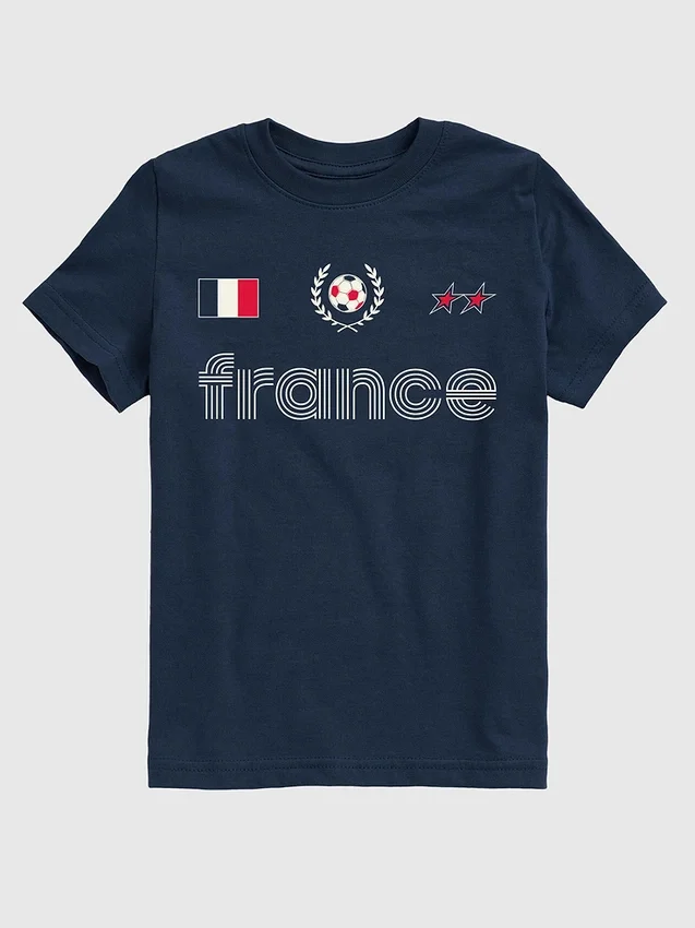 T-shirt con stampa "Maglia da calcio della Francia" per bambini