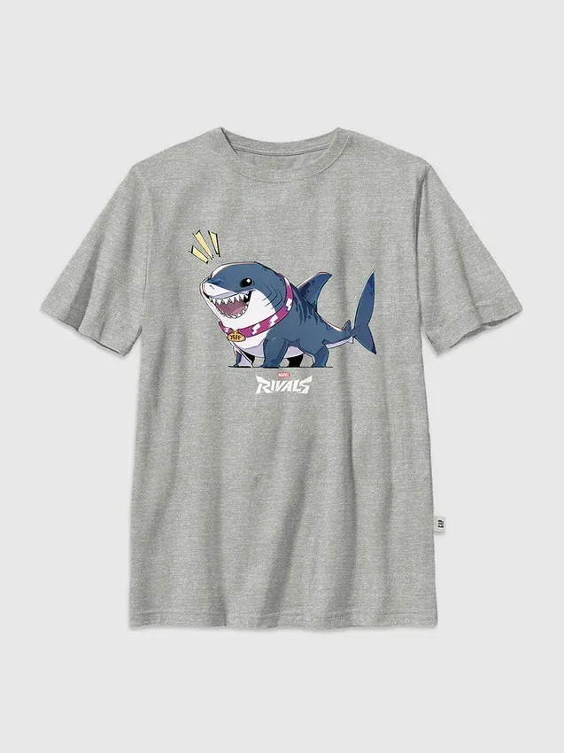 T-shirt con stampa Marvel Rivals "Jeff the Shark" per bambini