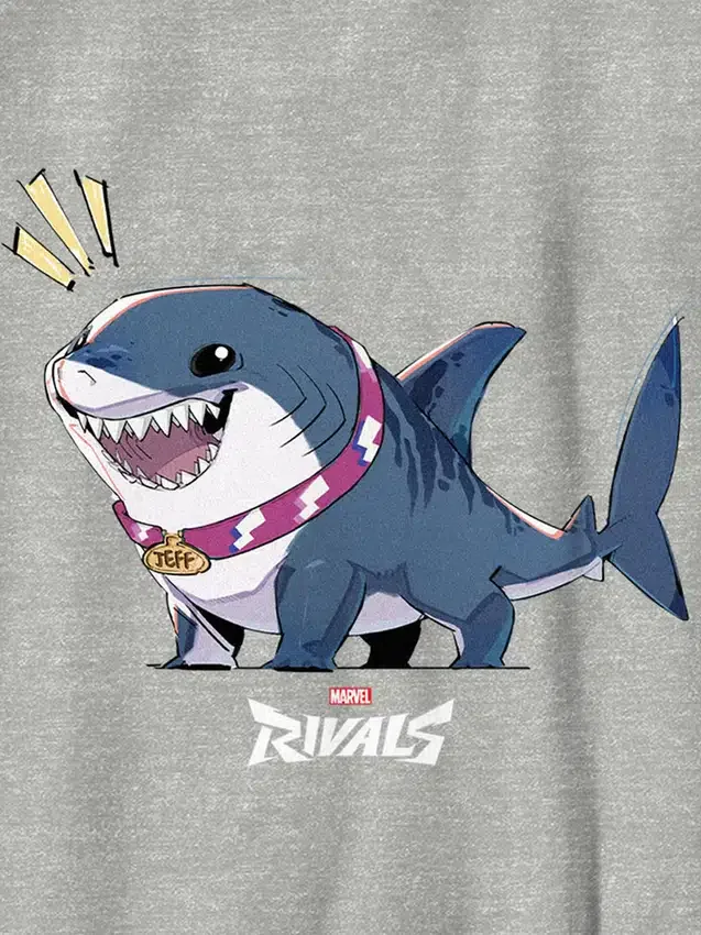 T-shirt con stampa Marvel Rivals "Jeff the Shark" per bambini