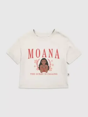 T-shirt con stampa "Moana" in stile college per bambini
