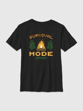T-shirt con stampa "Modalità Sopravvivenza" di Minecraft per bambini