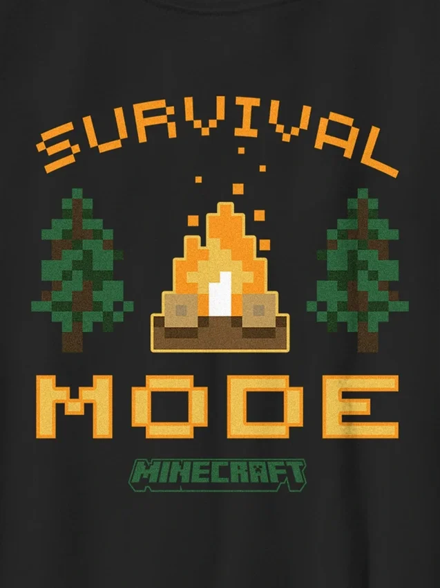 T-shirt con stampa "Modalità Sopravvivenza" di Minecraft per bambini