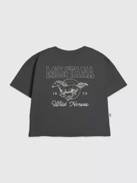 T-shirt con stampa "Montana Wild Horse" per bambini