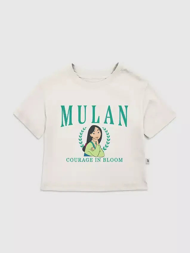 T-shirt con stampa "Mulan Collegiate" per bambini