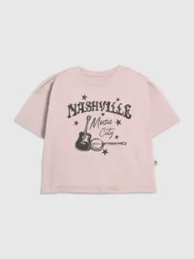T-shirt con stampa "Nashville Music City" per bambini